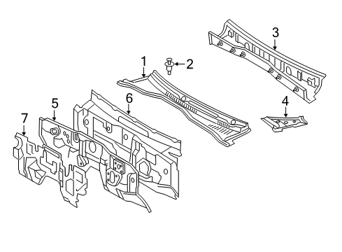 2022 Toyota Tacoma Cab Cowl Diagram