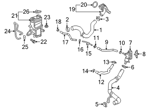 2023 Toyota RAV4 Prime Radiator & Components Diagram