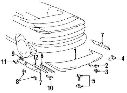 1993 Toyota Celica Trunk Lid - Spoiler Diagram
