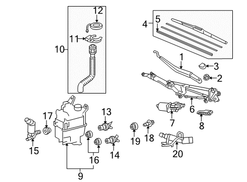 Bracket, Washer, A Diagram for 85337-48080