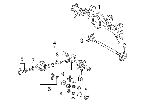 2013 Toyota FJ Cruiser Axle Housing - Rear Diagram