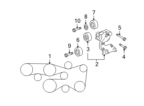 2013 Toyota FJ Cruiser Belts & Pulleys Diagram