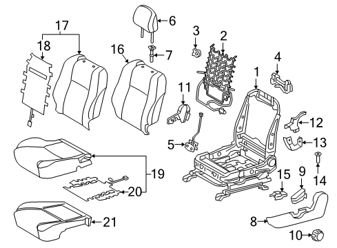 2022 Toyota Tacoma Driver Seat Components Diagram