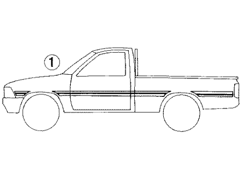 1990 Toyota Pickup Stripe Tape Diagram 1 - Thumbnail