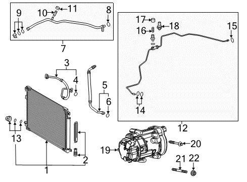 2022 Toyota Camry A/C Condenser, Compressor & Lines Diagram 1 - Thumbnail
