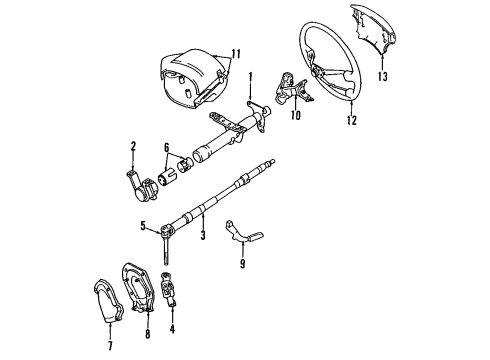 2004 Toyota Solara Steering Wheel Diagram for 45100-06801-A0