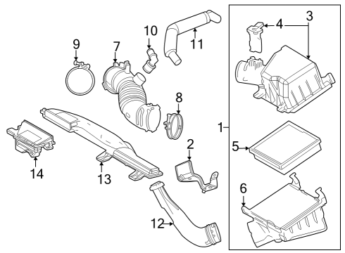 2023 Toyota Corolla Cross Air Filter Diagram for 17801-F2060