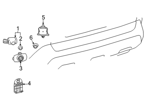 2022 Toyota Corolla Cross Electrical Components - Rear Bumper Diagram