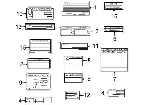 2002 Toyota Prius Information Labels Diagram
