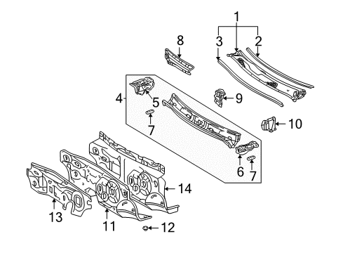 2004 Toyota Highlander Cowl Diagram