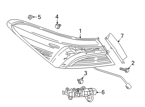 2022 Toyota Camry Tail Lamp Assembly, Passenger Side Diagram for 81550-06A30