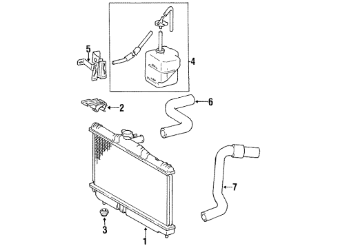 1988 Toyota Celica Radiator & Components Diagram