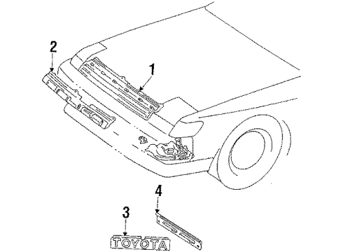 1986 Toyota Celica Emblem, Front Diagram for 75321-20420