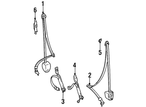 1994 Toyota T100 Front Seat Belts Diagram