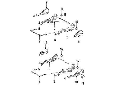 1996 Toyota Paseo Tracks & Components Diagram