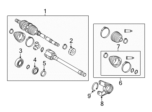 2012 Toyota Matrix Drive Axles - Front Diagram