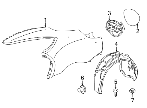 2024 Toyota GR Supra Quarter Panel & Components Diagram