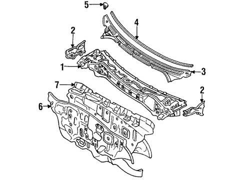 1993 Toyota Tercel Cowl Diagram