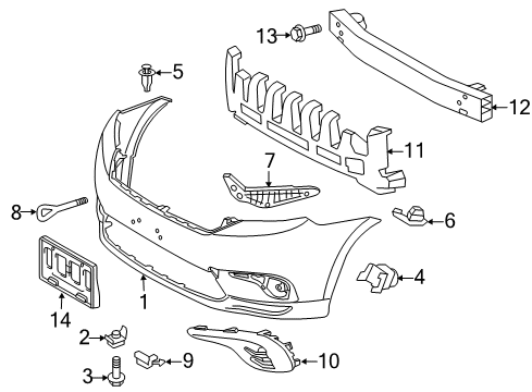 2012 Toyota Highlander Front Bumper Diagram