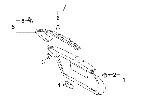 2012 Toyota Matrix Interior Trim - Lift Gate Diagram