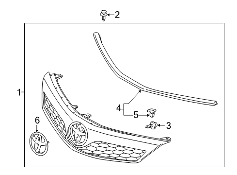 2013 Toyota Camry Grille & Components Diagram