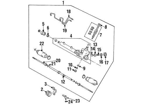 1993 Toyota Tercel Steering Column & Wheel, Steering Gear & Linkage Diagram