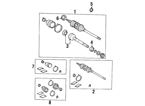 1999 Toyota Avalon Drive Axles - Front Diagram