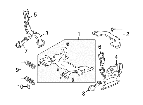 2009 Toyota Land Cruiser Heater Ducts Diagram