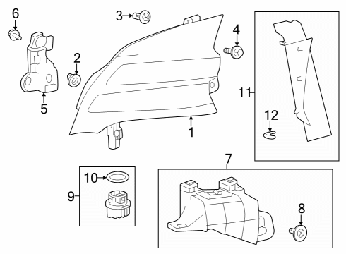 2023 Toyota Prius AWD-e Combination Lamps Diagram