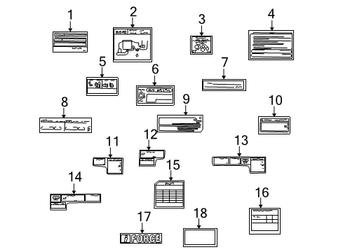 2005 Toyota Sequoia Information Labels Diagram
