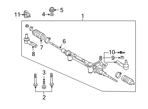 2009 Toyota Land Cruiser Steering Column & Wheel, Steering Gear & Linkage Diagram