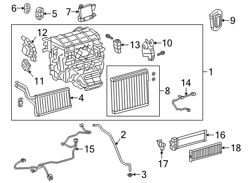2020 Toyota Avalon A/C Evaporator & Heater Components Diagram