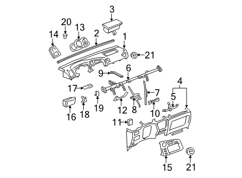 2004 Toyota Matrix Instrument Panel Diagram