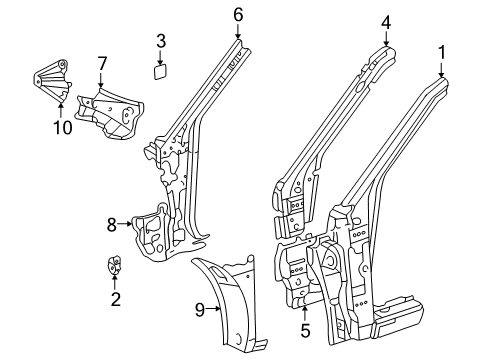 2002 Toyota Solara Hinge Pillar, Rocker Diagram 2 - Thumbnail