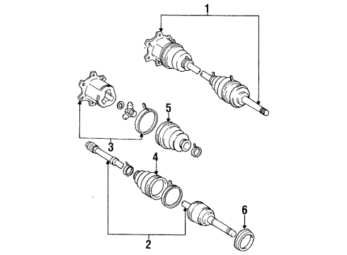 1991 Toyota Previa Carrier & Front Axles Diagram