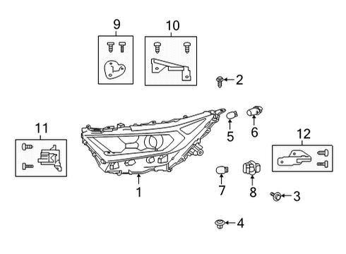 2021 Toyota RAV4 Headlamp Components Diagram