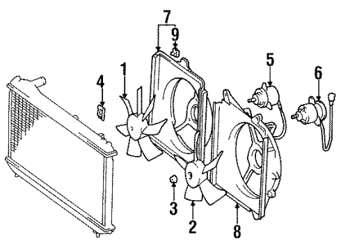 1999 Toyota Avalon Cooling System, Radiator, Water Pump, Cooling Fan Diagram