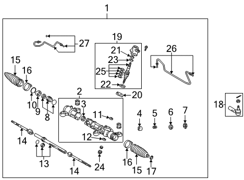 2003 Toyota Corolla Steering Gear Diagram for 44250-02151