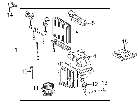 2004 Toyota Echo A/C Evaporator Components Diagram