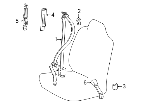 2009 Scion xD Seat Belt Diagram