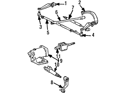 1987 Toyota 4Runner Steering Column & Wheel, Steering Gear & Linkage Diagram 5 - Thumbnail