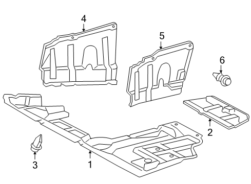 2010 Toyota RAV4 Splash Shields Diagram