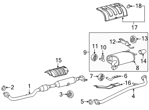 2013 Toyota Camry Exhaust Components Diagram