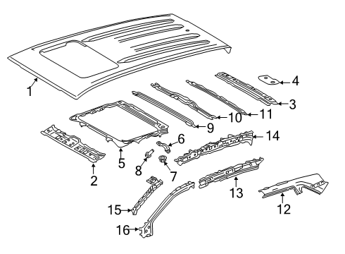 2022 Toyota RAV4 Prime Roof & Components Diagram 2 - Thumbnail