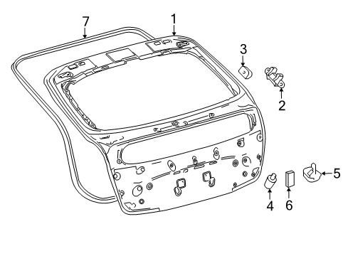 2021 Toyota Prius AWD-e Gate & Hardware Diagram