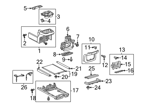 2020 Toyota Sienna Center Console Diagram