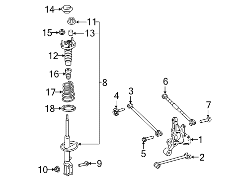 2017 Toyota Camry Rear Suspension Components, Stabilizer Bar Diagram 3 - Thumbnail