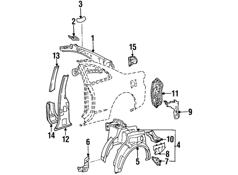 1998 Toyota Celica Inner Structure - Quarter Panel Diagram 2 - Thumbnail