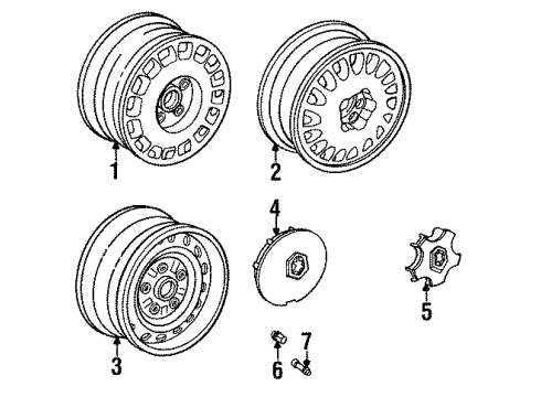 1991 Toyota Cressida Wheels, Covers & Trim Diagram