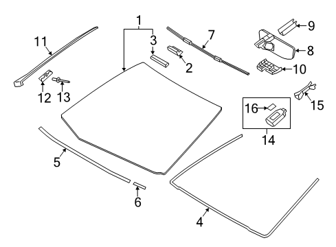 Cover, Inner Rear View Mirror Stay Holder Diagram for 87818-24010